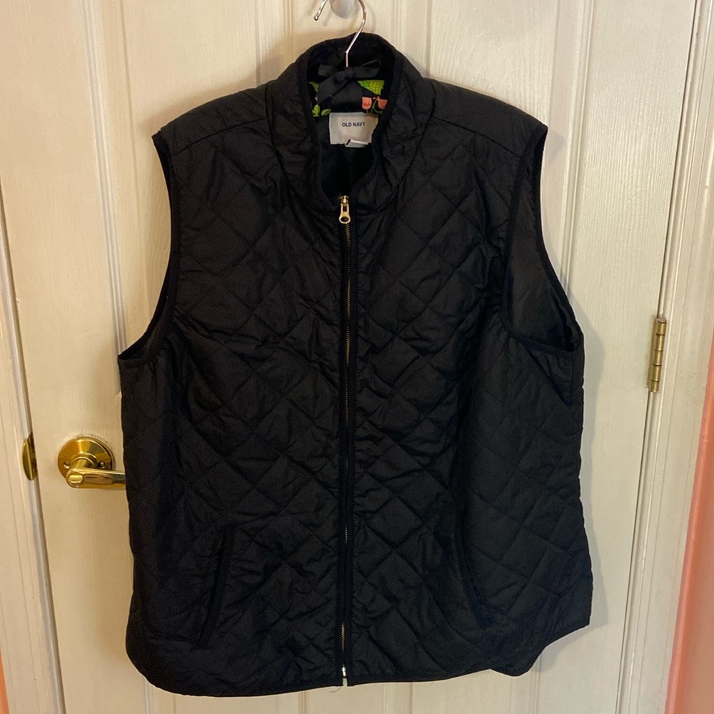 Old Navy Black Quilted Vest 2X